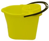 Ведро пластиковое Optiline с отжимом и носиком для слива, 14 литров, желтое