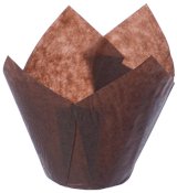 Бумажная форма для выпечки Тюльпан, диаметр 50 мм, высота 80 мм, коричневая, 1800 штук