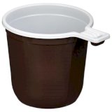 Чашка кофейная 200 мл, двухцветная, коричневая, полипропилен, 50 штук