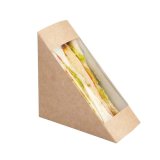 Коробка для сэндвича Оригамо с прозрачным окном, 124х124х38 мм, в коробке 300 штук