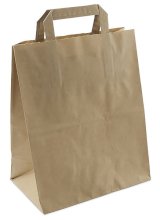 Пакет-сумка с плоскими ручками, 32+17х43 см, 90 г/м2, макулатура, крафт, 200 штук