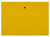 Пaпка-конверт на кнопке Стамм, А4, 120 мкм, желтая