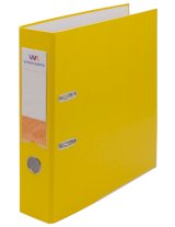 Папка-регистратор Workmate 75 мм, ПВХ, желтая, с металлической окантовкой, собранная