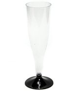 Фужер для шампанского одноразовый Флюте, 100 мл, со съемной ножкой, прозрачный, PS, 6 штук