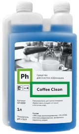 Ph Coffee Clean Средство для очистки кофемашин, 1 литр, 9 штук