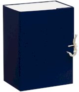 Короб архивный с завязками разборный, бумвинил,150 мм, синий, клапан МГК, до 1400 листов