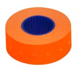 Этикет-лента 21,5х12 мм, оранжевая, прямая, 1000 штук в рулоне