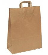 Пакет-сумка с плоскими ручками, 35+15х45 см, 80 г/м2, макулатура, крафт, 250 штук