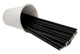 Трубочка бумажная, без изгиба, диаметр 6 мм, длина 197 мм, черная, в упаковке 250 штук