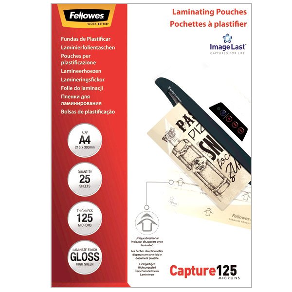Пленка для ламинирования A4 Fellowes, 125 мкм, 25 штук