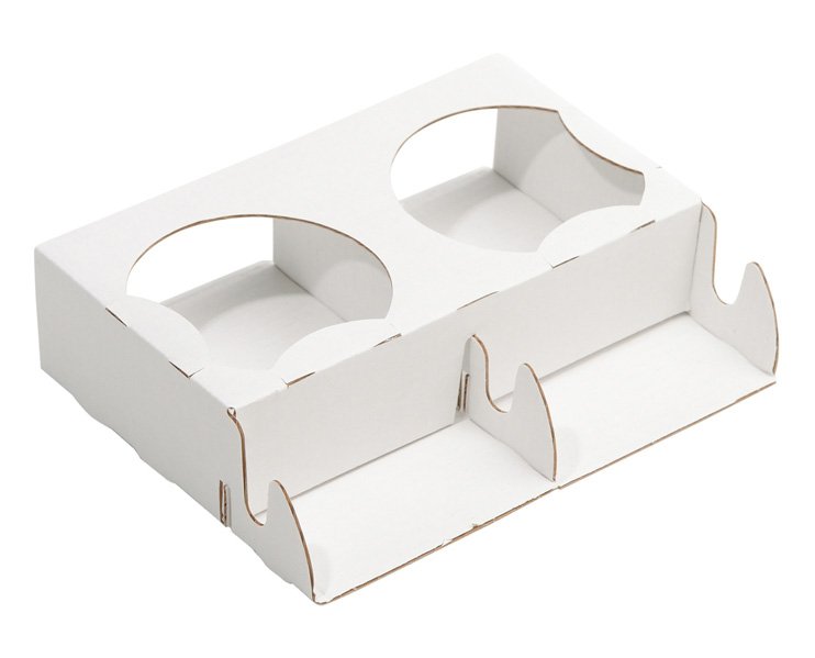 Держатель Оригамо для 2-х стаканов 165х110х40 мм, микрогофрокартон, белый, 300 штук