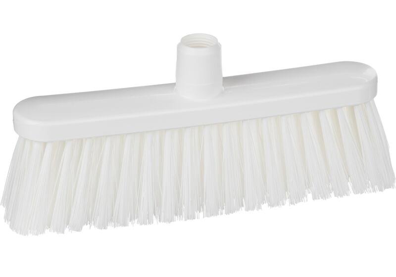Щетка для подметания FBK предназначена для уборки пола во внутренних помещениях, прекрасно справляется с пылью и мусором в труднодоступных местах. Выполнена из пластика белого цвета. Щетина средней жесткости из полиэстера подходит для качественного очищения любых поверхностей. Размер щетки 280х48 мм. Совместима с рукоятками с резьбовым креплением. Соответствует требования ХАССП.
