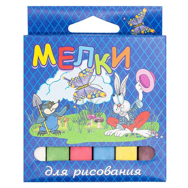 Мелки школьные цветные предназначены для рисования и письма на школьной доске. В наборе 6 мелков разных цветов, которые позволят сделать урок более ярким и наглядным. Каждый мелок имеет длину 80 мм и диаметр 12 мм, что обеспечивает удобный захват и комфортное использование как для учителей, так и для учеников.

Мелки изготовлены из качественных материалов, обеспечивающих яркие и насыщенные цвета при письме. Оптимальная плотность позволяет легко наносить линии на доску без излишнего нажима. Мелки не крошатся при использовании, оставляют четкие следы, которые легко стираются с поверхности доски влажной губкой или тряпкой.

Цветные мелки незаменимы для проведения уроков математики, русского языка, географии, биологии и других предметов. Позволяют выделять важную информацию разными цветами, создавать схемы и диаграммы, делать пометки и акценты. Способствуют лучшему восприятию и запоминанию учебного материала.

Компактная упаковка размером 8х10х2 см удобна для хранения в учительском столе или школьном портфеле. Мелки надежно зафиксированы в упаковке, защищены от повреждений при транспортировке.

Подходят для использования в школах, детских садах, учебных центрах и для домашнего обучения. Соответствуют требованиям безопасности для детских товаров.