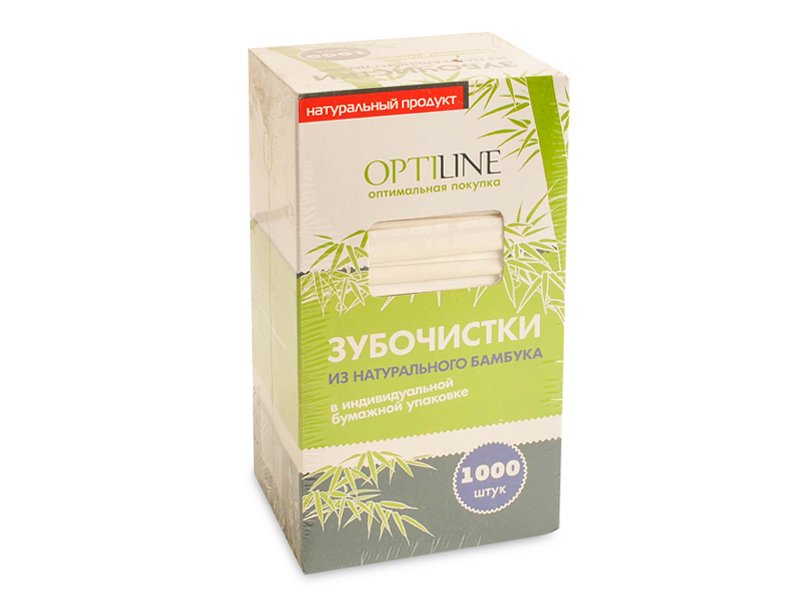 Зубочистки "OptiLine" 1000 шт/уп  в бум инд уп бамбук *40/50