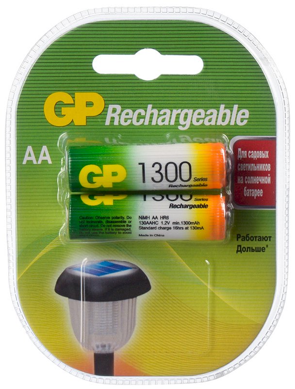 Аккумулятор GP 1300 mAh AA/HR03 NiMH, 2 штуки