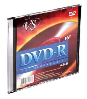 DVD-диск предназначен для сохранения больших объемов цифровой информации. Имеет емкость 4,7 Гб. Не предназначен для многократной записи. Диаметр диска 120 мм. Диск поставляется в пластиковой упаковке типа Slim.