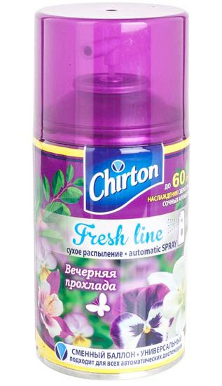 Освежитель воздуха для диспенсера Chirton Вечерняя прохлада, 250 мл, сухое распыление 