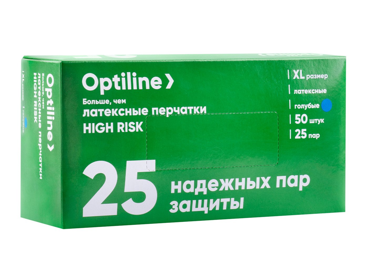 Перчатки латексные Optiline "High Risk" применяются во время хозяйственных работ. Предназначены для защиты рук от воды, растворов нетоксичных веществ, механических повреждений. Перчатки эластичные, легко тянутся, комфортно облегают руку, не стесняют движений, обеспечивают прекрасную чувствительность пальцев. Текстурированные, не скользят по поверхности инвентаря. Имеют удлиненную манжету. Перчатки не разделяются на правую и левую. Это удобно и при надевании - не нужно тратить время на поиски необходимой, и для экономии средств - если одна перчатка придет в негодность, можно заменить ее другой. Размер XL. Цвет голубой. В упаковке 50 штук (25 пар). Перчатки могут применяться для профессионального использования, в том числе в пищевой промышленности. Товар изготовлен в соответствии ТР ТС 019/2011 "О безопасности средств индивидуальной защиты".