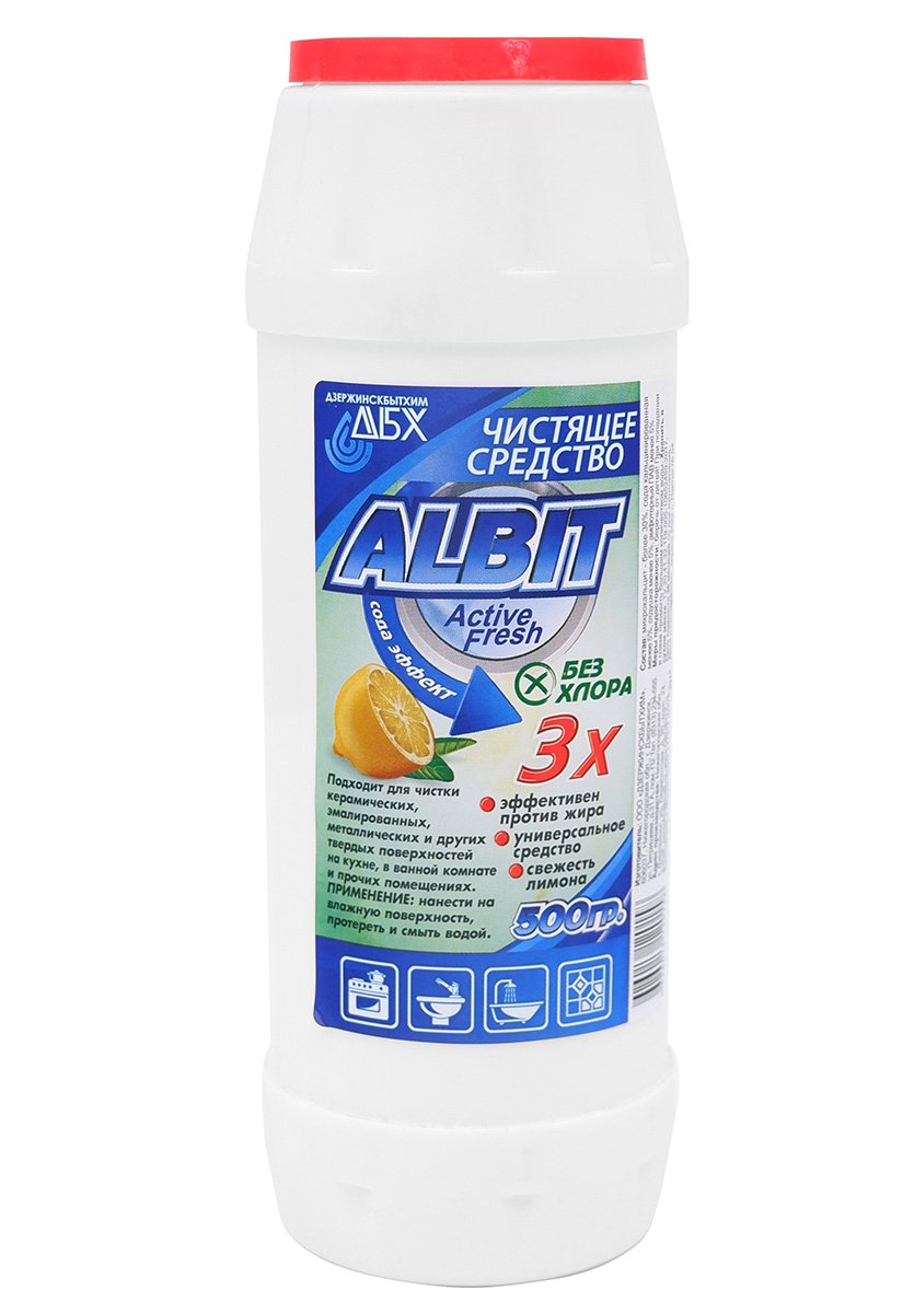 Чистящее средство без хлора ALBIT 500 г, 24 штук