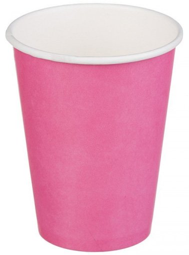 Стакан бумажный, 350 мл, диаметр 90 мм, полный объем 400 мл, розовый, 50 штук