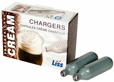 Баллончик для сифона для взбивания сливок (N2O) LISS, 10 штук