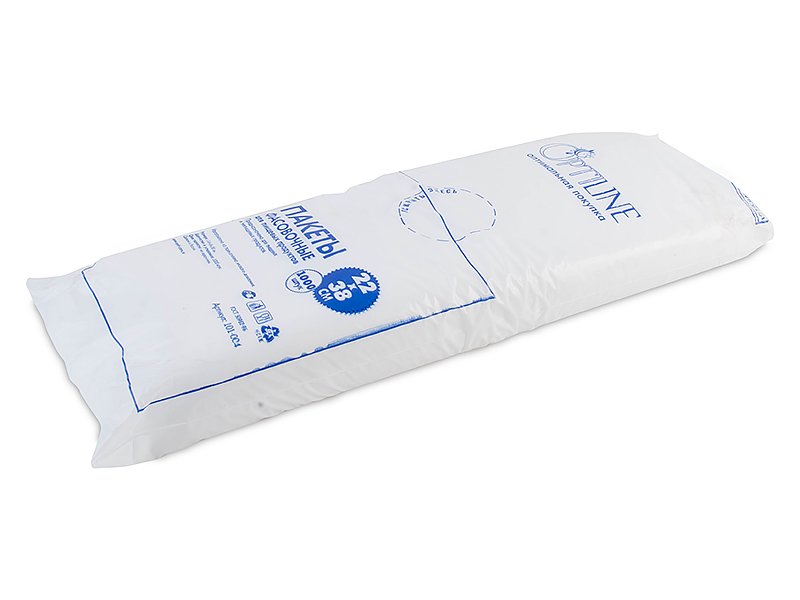 Фасовочные пакеты Optiline (Оптилайн) подходят для пищевых и непищевых продуктов, изготовлены из полиэтилена низкого давления. Размер пакета составляет 22х38 см, ширина бокового фальца - 8 см, плотность — 7 мкм. В одной упаковке содержится 1000 пакетов. В транспортной коробке 10 000 штук (10 упаковок).