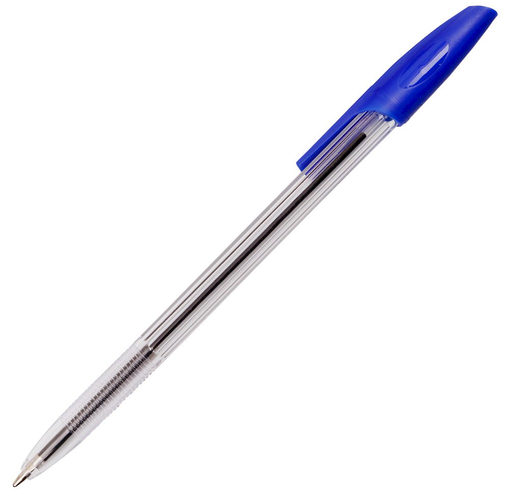 Ручка шариковая Qredo 734-T, 0,7 мм, синяя, прозрачный корпус