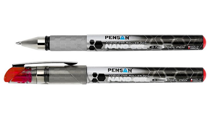 Ручка-роллер PenSan Nano GEL PEN, красная, узел 0,7 мм, линия 0,5 мм