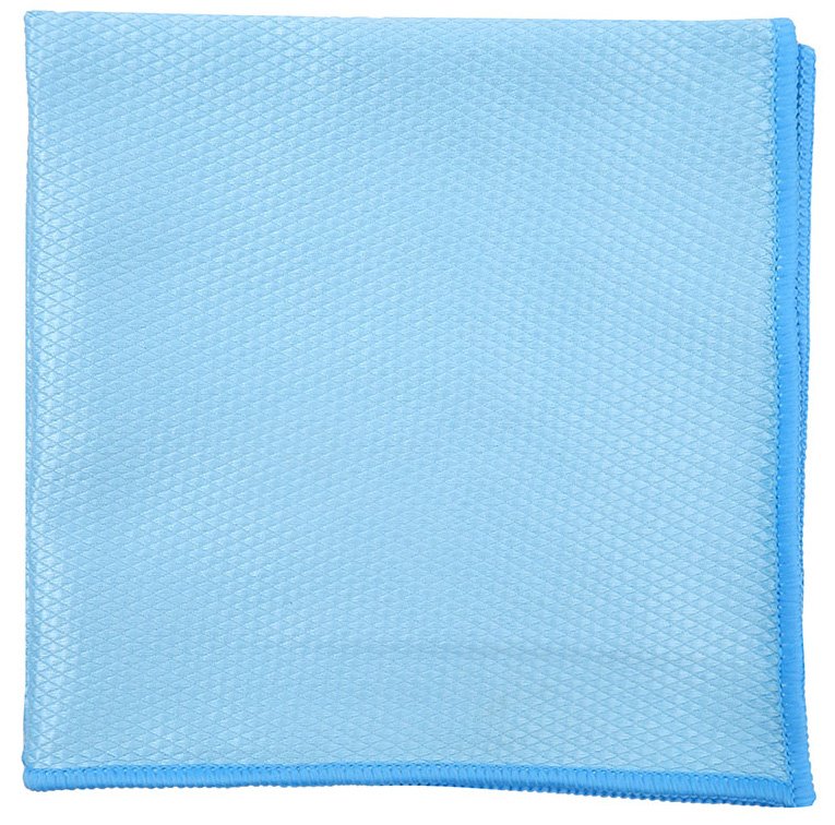Салфетка из микрофибры ромб Optiline 40х40 см, для стекол и зеркал 270 г/м2, голубая - фото №1