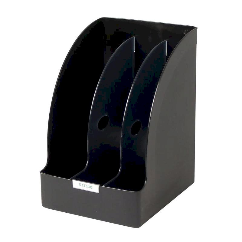 Лоток вертикальный Leitz Plus Jumbo, чёрный, ширина 215 мм, 3 отделения