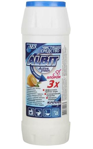 Чистящее средство с хлором ALBIT 500 г, банка с крышкой