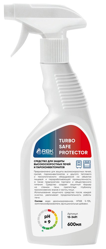 TURBO SAFE PROTECTOR Средство для защиты высокоскоростных печей и пароконвектоматов, 600 мл, 12 штук