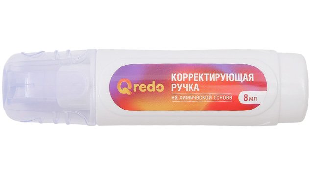 Ручка корректирующая Qredo используется для корректировки печатного и рукописного текста. Подходит для всех видов бумаг. Способ нанесения роллерный. Средство наносится ровно, имеет химическую основу, быстро высыхает. Металлический наконечник позволяет осуществлять точные исправления. Корпус выполнен из пластика. Объем флакона 8 мл. Перед применением ручку необходимо взболтать. В транспортной коробке 12 штук.