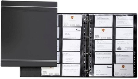 Визитница на 400 визиток Durable, на 4-х кольцах, антрацит