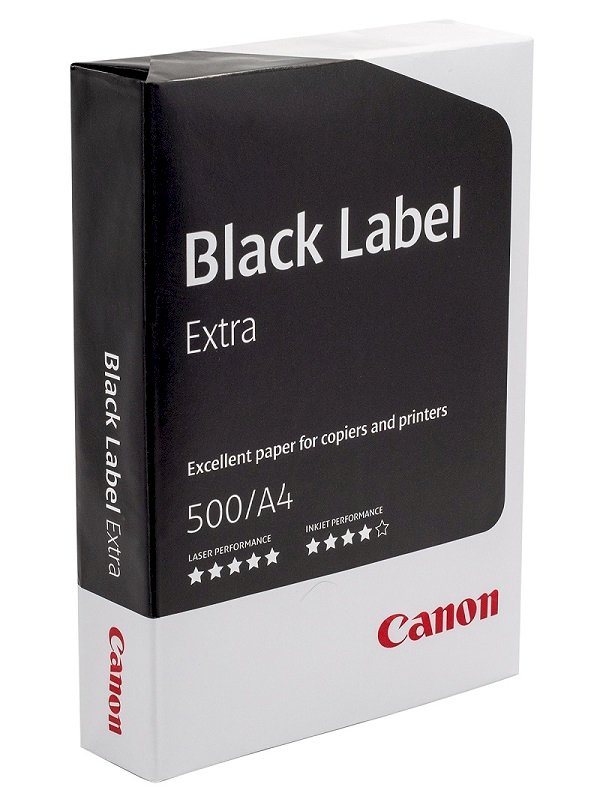 Бумага офисная Canon Black Label Extra (Кэнон блэк лэбэл экстра) - офисная бумага повышенного качества для бесперебойной лазерной, офсетной и струйной печати. Высокая степень непрозрачности и одинаковое качество поверхности обеих сторон обеспечивают высокое качество двусторонней печати. Обладает оптимальными свойствами для печати на высокоскоростном оборудование со скоростью более 30 страниц в минуту. При использовании на оборудование Canon достигается экономия тонера. Проходит дополнительный контроль качества в компании Canon.