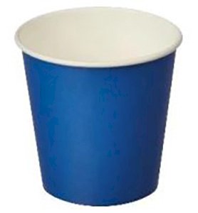 Стакан бумажный, 250 мл, диаметр 80 мм, полный объем 285 мл, синий, 50 штук
