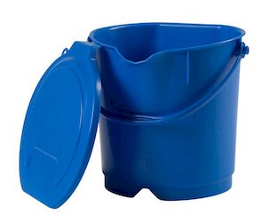 Ведро FBK без крышки, пластиковое противоударное, 9 литров, синее