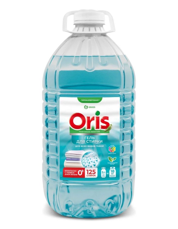 Грасс ORIS Гель-концентрат для стирки, 5 литров, ПЭТ