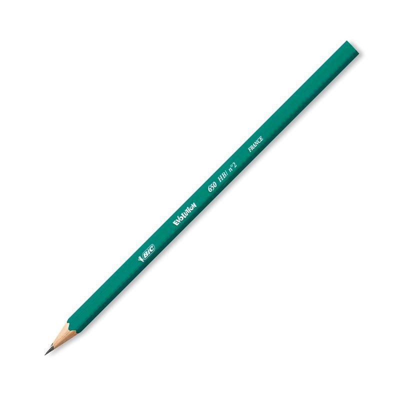 BiC Evolution Eco - удобный и надежный чернографитный карандаш. Выполнен из эластичного пластика и имеет ударопрочный грифель. Заточенный, твердость грифеля — HB, диаметр грифеля - 2 мм, без ластика. Цвет корпуса — зеленый. 