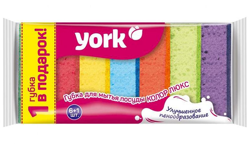 Губки для мытья посуды York выполнены из крупного поролона и фибры. Предназначены для мытья посуды и различных поверхностей. Легко справляются с загрязнениями, не царапают поверхности, бережно очищают их. Обладают улучшенным пенообразованием, снижают расход моющего средства. Прочные, долговечные, устойчивые к воздействию бытовых моющих средств. Размер 100х70х30 мм. В упаковке 7 штук.