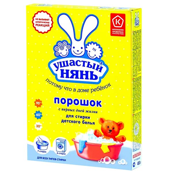 УШАСТЫЙ НЯНЬ Стиральный порошок 400 г, детский