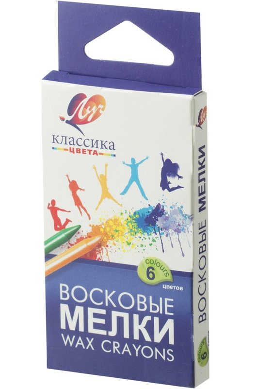 Восковые мелки Луч Классика, круглые, 6 цветов