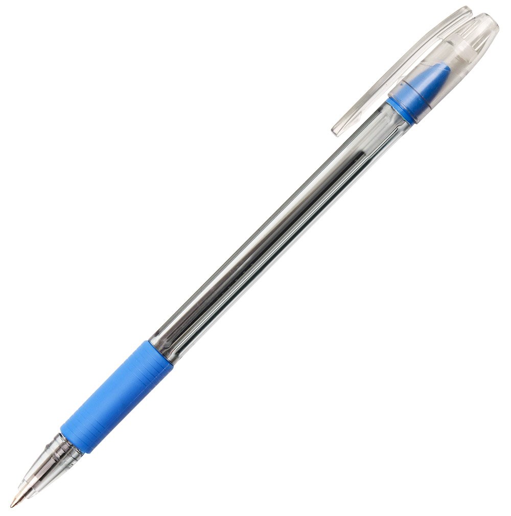 Ручка шариковая Qredo 740, 0,7 мм, синяя, резиновый грип, тонированный корпус