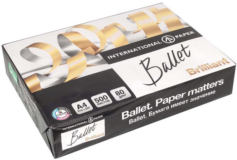 Бумага А4 Ballet Brilliant, 80 г/м, 500 листов в пачке, 5 пачек