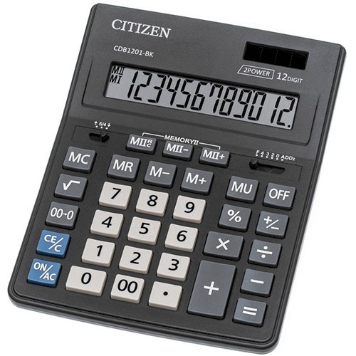 Калькулятор настольный Citizen BusinessLine, 12-разрядный, черный