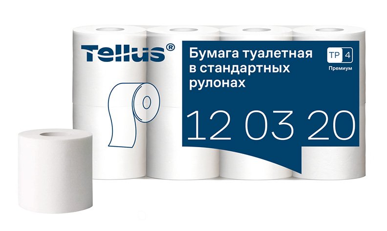 Туалетная бумага в стандартных рулонах Tellus Премиум - туалетная бумага Премиум качества, 2-х слойная из 100% целлюлозы с бесцветным тиснением, высоким уровнем белизны и белой втулкой. Длина рулона составляет 23 метра или 184 листа, что позволяет избежать перерасхода бумаги и лишних затрат в случае замены не полностью использованного рулона после каждого посетителя туалетной комнаты. Подходит для туалетных комнат любого типа со средней и малой загруженностью, также легко подойдет для домашнего использования. 
