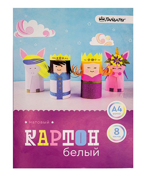 Картон ПандаРог Эмоциональный Интеллект, белый, А4, 8 листов, матовый