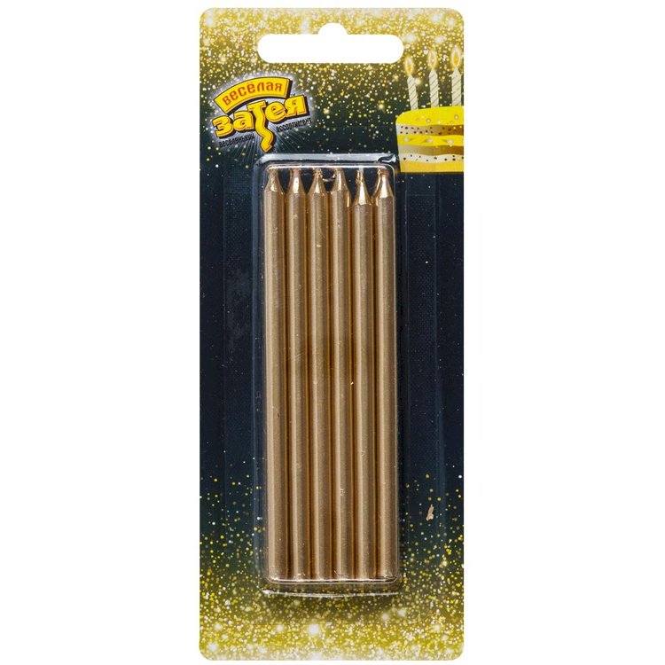 Свечи для торта 10см золотые 12шт/упак*12