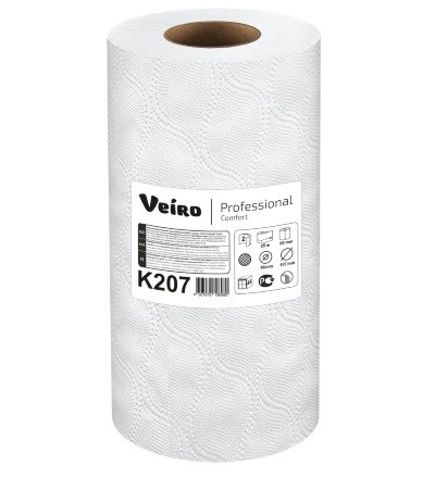 Полотенца бумажные в рулонах Veiro Professional Comfort K207 изготовлены из переработанного сырья. Двухслойные, прекрасно впитывают влагу, устойчивые к разрыву. Подходят для ежедневного использования. В рулоне 50 листов. Цвет белый. В упаковке 2 рулона.