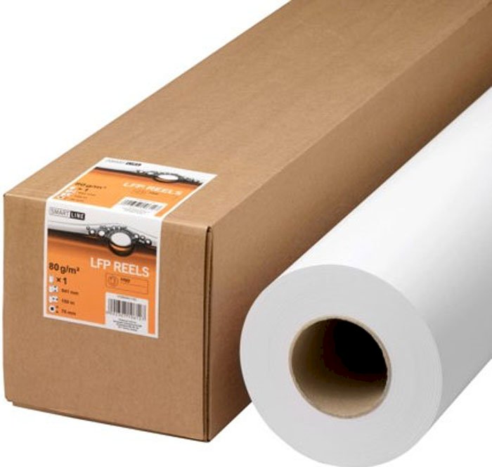 Бумага широкоформатная А0+ SmartLine LFP Economy Inkjet, 80 г/м2, 914 мм х 50 м, 1 рулон в коробке